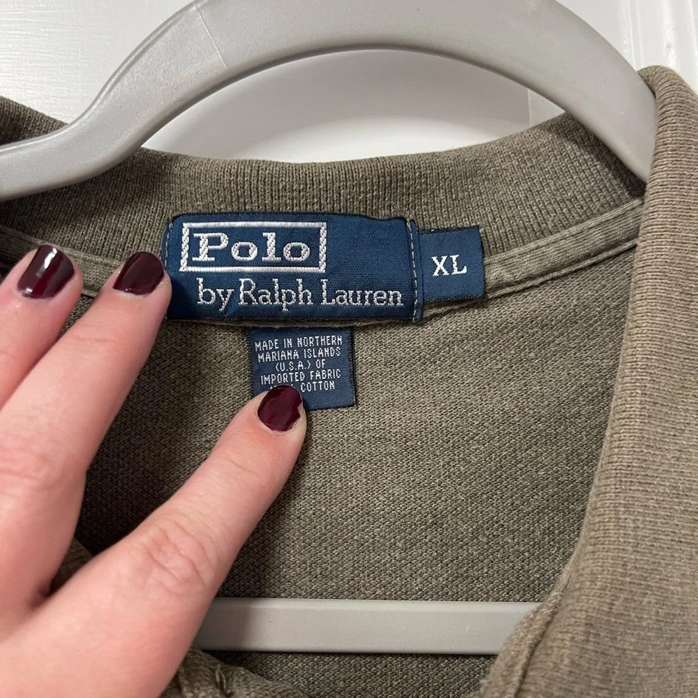 Excellent used condition men’s XL polo by Ralph Lauren short sleeve olive polo - Picture 2 of 5